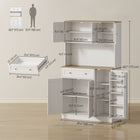HOMCOM 68" H Cabinet with Charging Station - White-Arched doors, beadboard design, and vintage handles add classic charm 