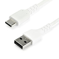 StarTech 6.6 ft. USB 2.0 to USB-C Cable, White-Charge devices using a USB 2.0 to USB C cable built to withstand your daily routine