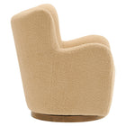 Modway Montrose Wingback Sherpa Swivel Accent Chair - Ivory Walnut-Non-Marking Floor Glides