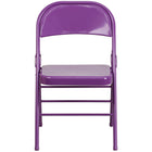 Flash Furniture HERCULES COLORBURST Series Impulsive Purple Triple Braced & Double Hinged Metal Folding Chair-Set of 4 Metal Folding Chairs