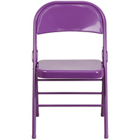 Flash Furniture HERCULES COLORBURST Series Impulsive Purple Triple Braced & Double Hinged Metal Folding Chair-Set of 4 Metal Folding Chairs