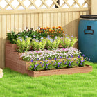 Outsunny 4-Tier Raised Garden Bed - 45" L x 45" W x 18" H - Dark Brown-Open-ended base ensures excellent drainage and soil maintenance 