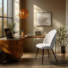 Homy Casa Upholstered Guest Chairs - Beige Fabric - 2 Pack-Adjustable height with stable metal legs for customizable seating comfort.