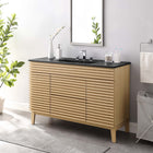 Modway Render 48" Single Sink Bathroom Vanity - Oak/Black-Walnut Grain Vanity