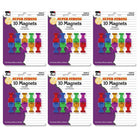 Charles Leonard Push Pin Style Super Strong Strength Magnets - Assorted Colors - 6 Packs of 10-Work well on all magnetic surfaces