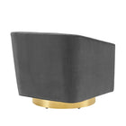 Modway Twist Accent Lounge Performance Velvet Swivel Chair - Gold Charcoal-Dense Foam Padding