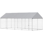 PawHut Outdoor Dog Kennel with Roof - 19.7' x 7.5' x 7.9' - Secure Latch-Quick-install telescopic tube design
