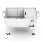 Permasteel 80 qt Retro Rolling Patio Cooler with Divider - White-Four swivel caster wheels (two lockable)