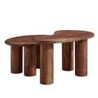Modway Hackney Mango Wood Nesting Coffee Table Set - Walnut - Set of 2-Assembly Required