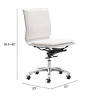 Zuo Lider Plus Armless Office Chair - White-8