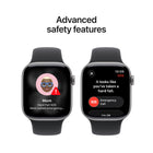 Apple Watch Series 11 - 42 mm - GPS - Space Grey Aluminium Case with Black Sport Band - S/M-With a super-durable glass display that’s 2x more scratch-resistant than Series 10. Series 11 also has a water-resistance rating of 50 m and is IP6X dust-resistant