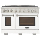 Kucht 48" KFX-X Series Pro Style Propane Gas Range - Stainless Steel/White-New true simmer burners for precise low heat cooking