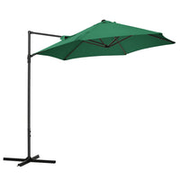 Outsunny 8.5' Offset Patio Umbrella with 360° Rotation - Green-Offset cantilever umbrella provides shade and protects you from the sun