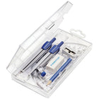 Staedtler 10-piece Math School Set - Blue/Silver-Flip-open storage box