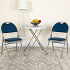 Flash Furniture HERCULES Series Ultra-Premium Triple Braced Fabric Metal Folding Chairs with Easy-Carry Handle - Navy - 4 Pack-1" Thick Padded Seat with CAL 117 Foam