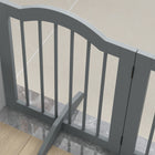 PawHut Freestanding Pet Gate with 2 Support Feet - Light Grey-It can be easily folded to save space and storage 