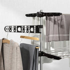 HOMCOM 4-Tier Clothes Drying Rack with Side Wings Wheels for Indoor Outdoor - Black-Colour: Black and Silver, 
