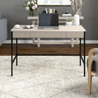 Hudson&Canal Nolan 48" Writing Desk - Alder White-Features easy assembly