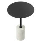 Modway Lyric Round Side Table - White Black-Non-Marking Pad