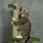 PawHut 4-Tier Floor-To-Ceiling Cat Tree with 80 - 95" Adjustable Height-Designed with artificial leaves, climbing vines and garden decorations 