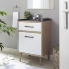Modway Maverick 24" Bathroom Vanity - Black/Oak-Ceramic Sink Basin