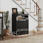 PawHut Pet Feeder Station Storage Cabinet and Container - Black-Material: MDF 