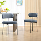 HOMCOM Dining Chairs with Steel Legs for Kitchen - Grey - Set of 2-Berber fleece-feel upholstery is smooth and soft to the touch