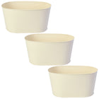 My Home My Living Large Oval Tin Containers 3-Piece Set - 15”W x 9.5”D x 8”H - Cream-Dimensions: 15”W x 9.5”D x 8”H