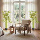 Outsunny 4' Artificial Bamboo Tree for Indoor Decoration - Green - 2 Pack-Low maintenance required