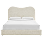 Modway Seluna Boucle Queen Platform Bed - Pearl-Weight Capacity: 800 lb