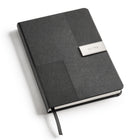 Eccolo Hard Cover Journal - 6" x 8" - Lined - 128 Sheets - Silver Plaque -256 ivory, acid-free ruled pages (80 gsm) resist bleed-through and fading