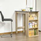 HOMCOM Modern Bar Table for Kitchen, Dining Room, Living Room - Natural Wood-Modern style makes the bar table a great fit in a modern or traditional setting