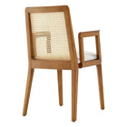 Modway Monarch Wood and Rattan Dining Armchair - Honey/Natural/Heathered Weave Ivory-7