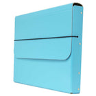 JAM Paper Thick Portfolio File Carrying Case with Elastic Band - 10 x 1 1/4 x 13 1/4 - Sky Blue-Size: 10" x 1.25" x 13.25"
