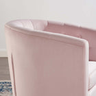 Modway Prospect Tufted Performance Velvet Swivel Armchair - Pink-Rotating Swivel Base