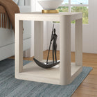 Hudson&Canal Stellan 20"W Square Side Table - Alder White-Finished in wood-look alder white