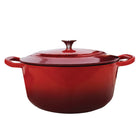 JS Gourmet 6.6 Qt Casserole - Cherry-Durable cast iron construction