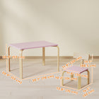 Qaba Kids Table & 2 Chair Set, Toddler Table & Chairs, Children Multi-Activity Furniture Set for Playing - Pink-Lightweight wooden design, easy to move around
