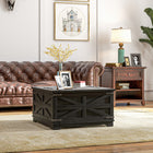 HOMCOM Coffee Table with Flip Top Hidden Storage - Black-A hidden storage space under the top for holding lots of daily essentials