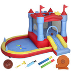 Qaba Bouncy Castle for Kids with Slide, Pool/Ball Pit, Basketball Hoop-Combines trampoline, slide, splash pool, and basketball for endless active fun