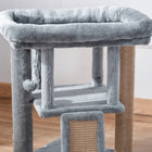 PawHut Small Cat Tree Tower with Perch and Scratching Post - Grey-Colour: Grey 