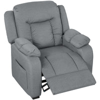 HOMCOM Massage Recliner with Quiet Motor - Grey-Eight massage points sooth back, waist, thighs, legs with customizable timers