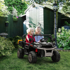 Aosom 12V Kids 2-Seater Ride-On UTV - Black-Low power alarm function, more quality battery 