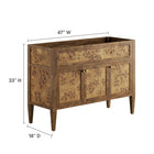 Modway Elysian 48" Wood Bathroom Vanity Cabinet - Brown-Concealed Kitchen Hinges