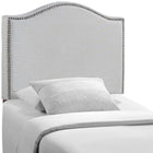 Modway Curl Nailhead Upholstered Twin Headboard - Sky Grey-Fine linen upholstering