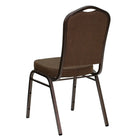 Flash Furniture HERCULES Series Crown Back Stacking Banquet Chairs with Brown Patterned Fabric & Copper Vein Frame - 4 Pack-Brown Patterned Fabric Upholstery