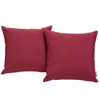 Modway Convene Outdoor Patio Pillow Set - Red - Set of 2-Water & UV Resistant