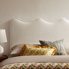 Modway Athena Stain-Resistant Performance Velvet Full Size Headboard - Alabaster-Wood Blend Frame