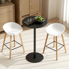 HOMCOM Round Bar Table with Steel Frame for 2 - Black-Easy to assemble