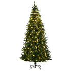 HOMCOM 7.5' Pre-Lit Artificial Christmas Tree with Warm White LEDs - Green-2.25m tall artificial Christmas tree in a realistic tree style 